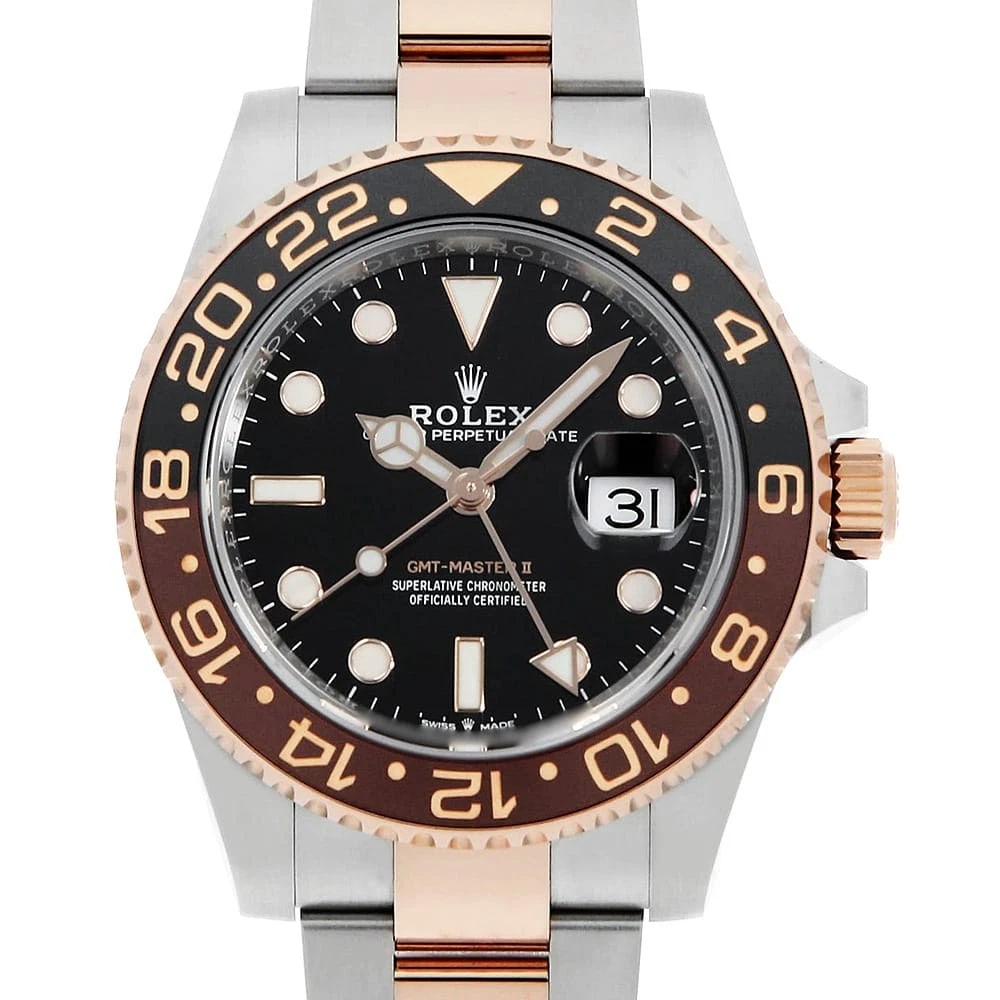ROLEX GMT MASTER BLACK: ROLEX GMT Master black Brand: ROLEX Type: Wrist watch Material: Band Material Stainless Steel/Everose Gold, Case Material Stainless Steel/Everose Gold Color: Dial Color Black Size: Case:W40mm Circumfe