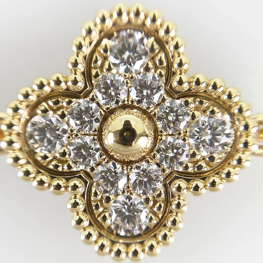 VAN CLEEF & ARPELS ALHAMBRA YELLOW GOLD DIAMOND BRACELET - 6