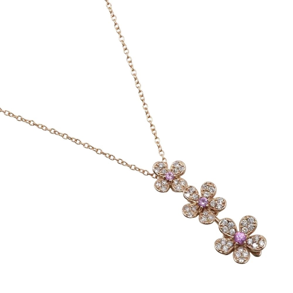 PONTE VECCHIO FLOUR NECKLACE K18 PINK GOLD/PINK SAPPHIRE/DIAMOND: "Ponte Vecchio flour Necklace K18 Pink Gold/Pink sapphire/diamond Brand: Ponte Vecchio Type: Necklace Material: K18 Pink Gold, K18 Pink Gold, Main Stone/Creation Natural Color: Gold Size: Neck around?