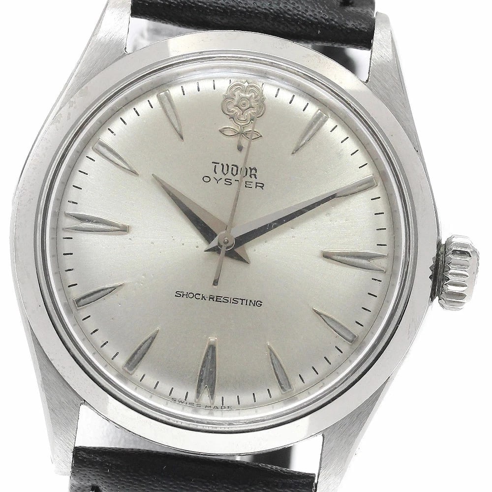 TUDOR OYSTER VINTAGE MANUAL MEN: Tudor Oyster Vintage Manual Men Brand: Tudor Type: wristwatch Material: Case Material: Stainless Steel (SS)Strap Material: Leather Color: Dial Color silver Size: Case Size: Approximately 34mm (width) 