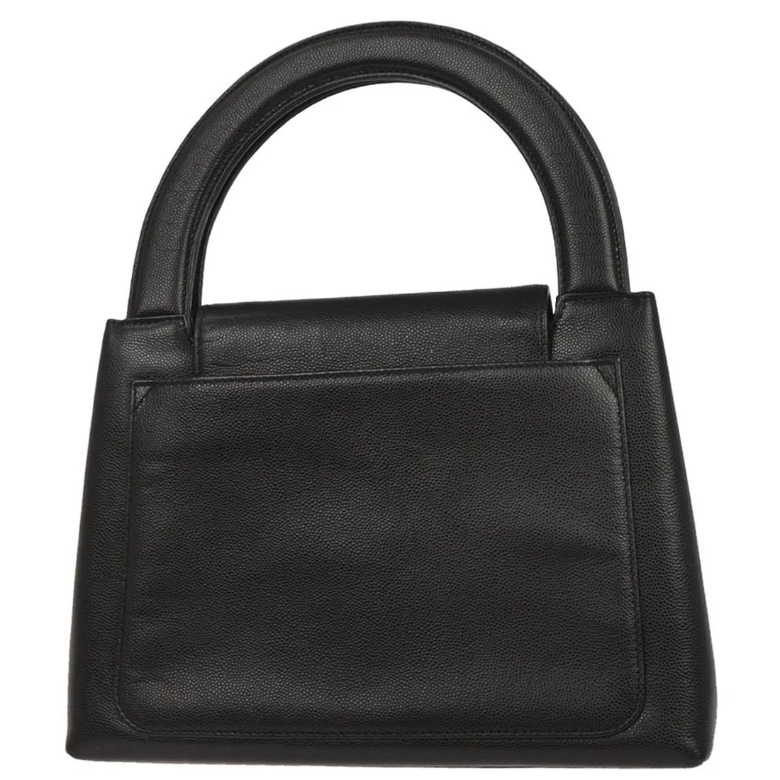 CHANEL BLACK CALFSKIN HANDBAG - 2