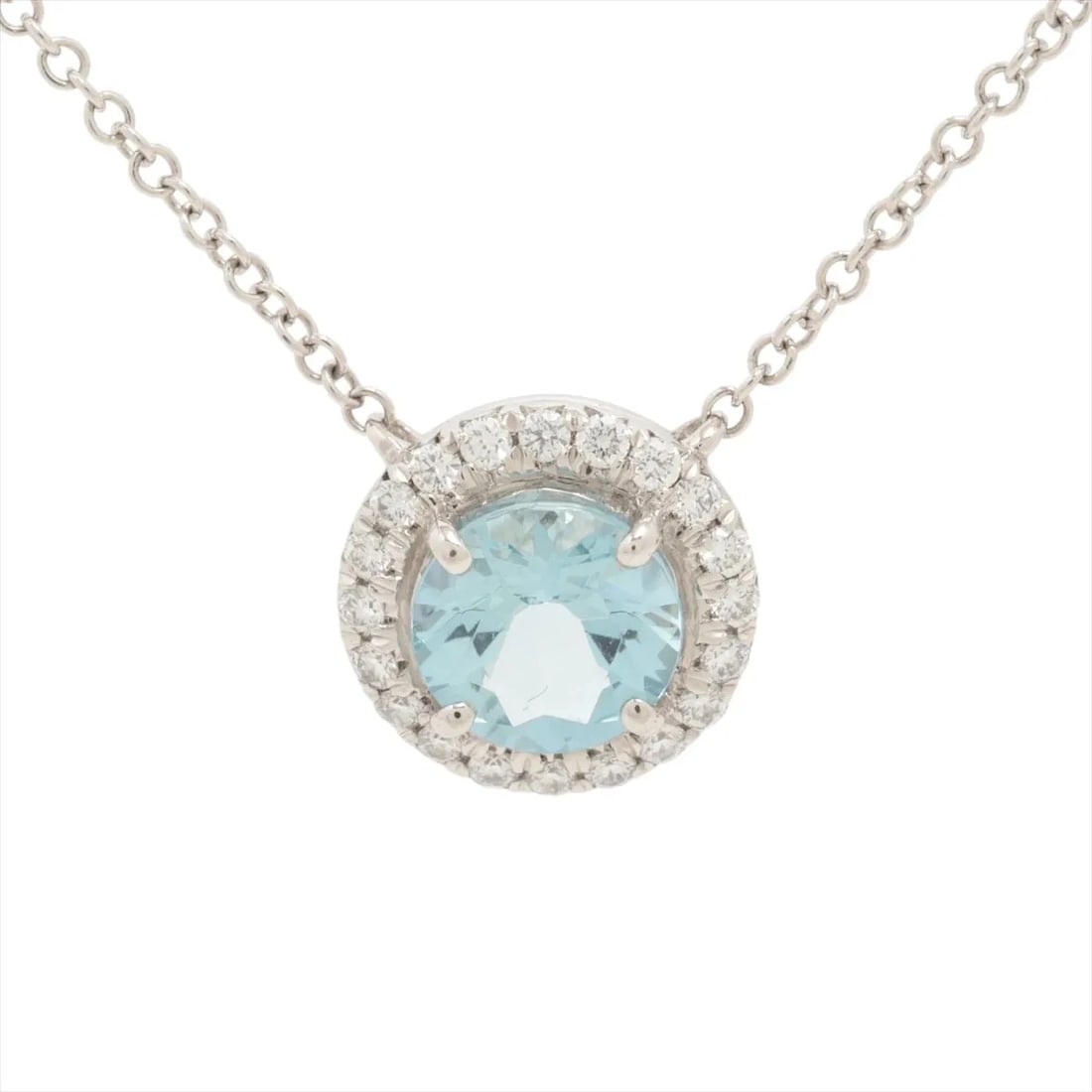 TIFFANY SOLESTE AQUAMARINE DIAMOND NECKLACE PT9 (1 of 4)