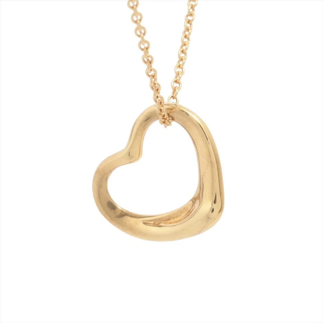 TIFFANY OPEN HEART NECKLACE 750(YG): Tiffany Open Heart Necklace 750(YG) Brand: Tiffany Type: Necklace Material: 750(YG), Color: Yellow Gold Size: Size(CM)Chain length:41.2 Size(Inch)Chain Length:16.2inch Accessories: None Accessories