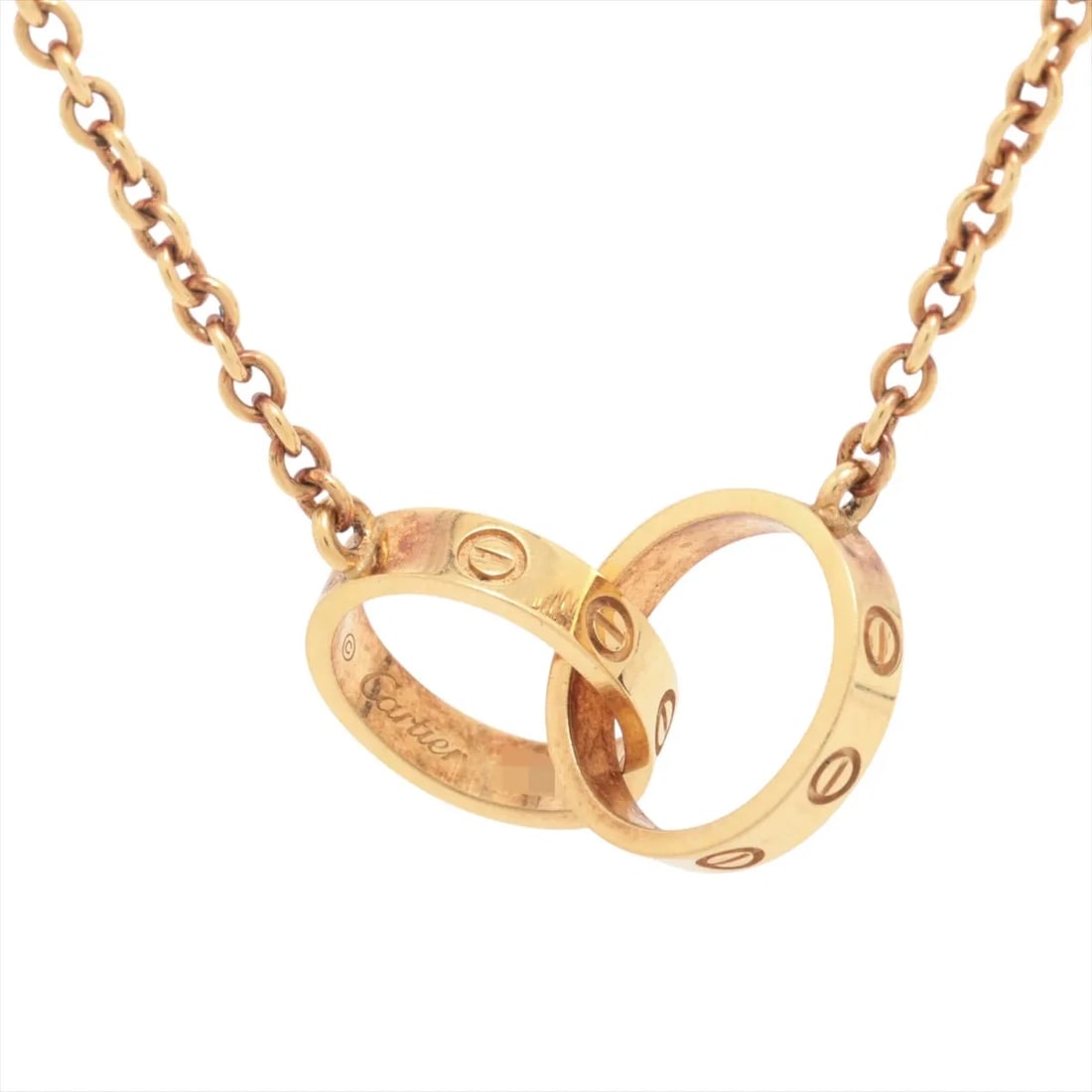 CARTIER BABY LOVE NECKLACE 750(YG): Cartier Baby Love Necklace 750(YG) Brand: Cartier Type: Necklace Material: 750(PG), Color: pink Gold Size: Size(CM)Chain length:44.1 Size(Inch)Chain Length:17.4inch Accessories: None Accessories