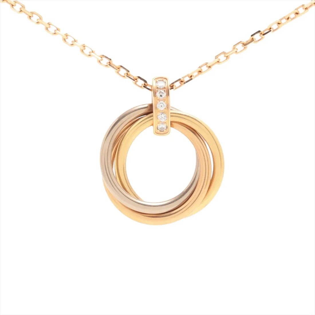 CARTIER TRINITY DIAMOND NECKLACE 750: "Cartier Trinity diamond Necklace 750 Brand: Cartier Type: Necklace Material: 750(YG×PG×WG), Main Stone/Creation Natural Color: Yellow Gold pink GoldWhite Size: Size(CM)Chain length:41.9 Size(Inch)C