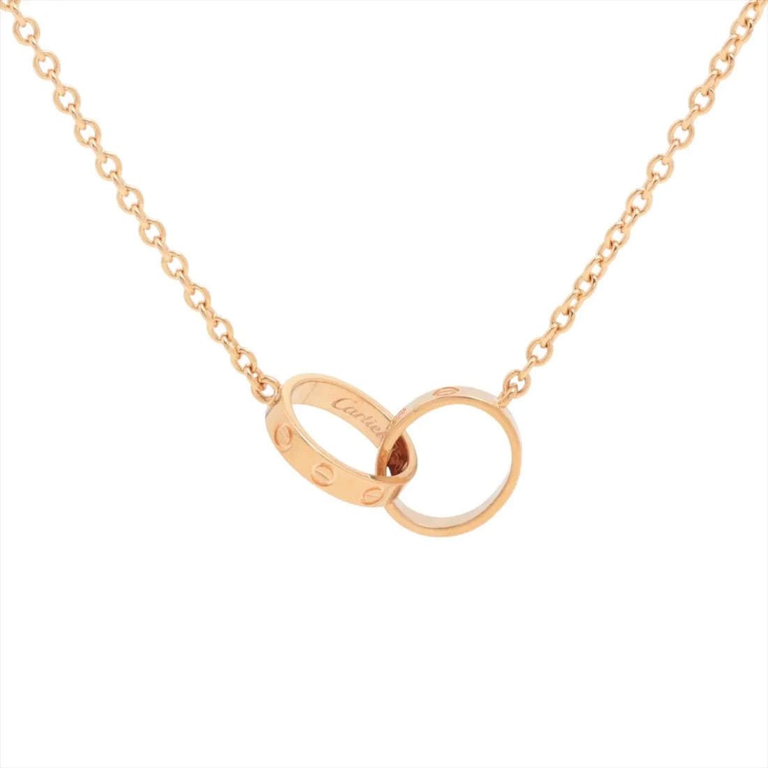 CARTIER BABY LOVE NECKLACE 750(PG): Cartier Baby Love Necklace 750(PG) Brand: Cartier Type: Necklace Material: 750(PG), Color: pink Gold Size: Size(CM)Chain length:44.5 Size(Inch)Chain Length:17.5inch Accessories: None Acce