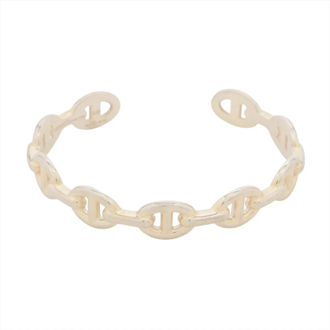 HERMES CHAÎNE D'ANCRE ENCHAINEE BANGLE LG 925 SILVER: Hermes Chaîne d'Ancre Enchainee Bangle LG 925 Silver Brand: Hermes Type: Bracelet Material: 925 Silver, Color: Silver Size: Size(CM)Bracelet length:15.5 Size(Inch)Bracelet Length:6.1inch Accessori