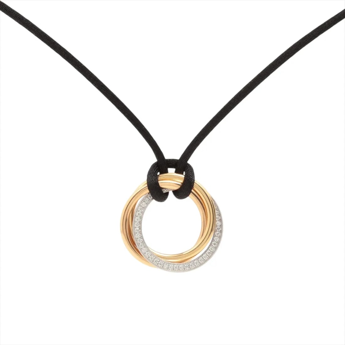 CARTIER TRINITY DIAMOND CODE NECKLACE 750: Cartier Trinity diamond Code Necklace 750 Brand: Cartier Type: Necklace Material: 750(YG×PG×WG), Main Stone/Creation Natural Color: White Yellow Gold pink Gold Size: Size(CM)Chain length:60 Size(Inc