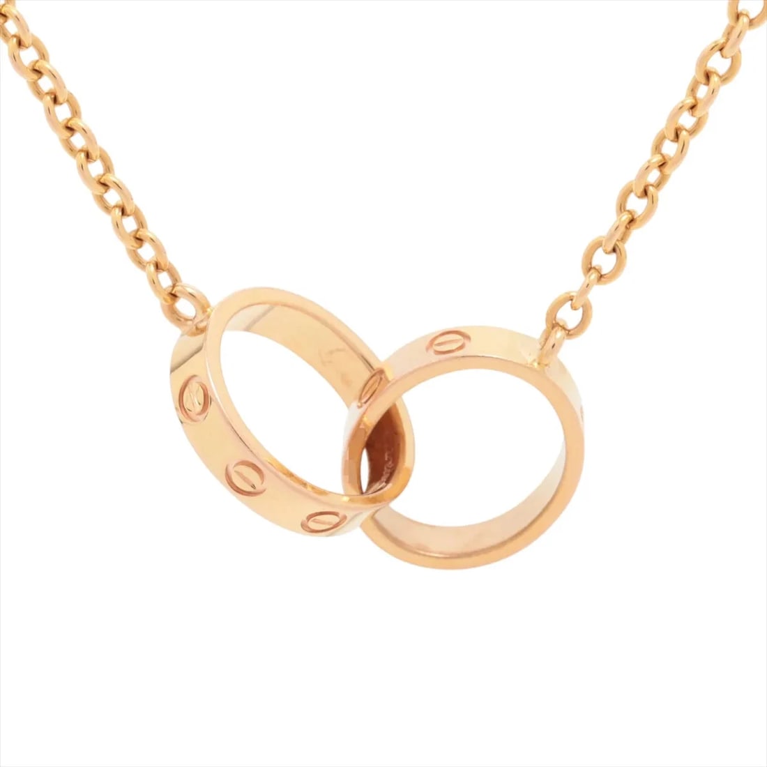CARTIER BABY LOVE NECKLACE 750(PG): "Cartier Baby Love Necklace 750(PG) Brand: Cartier Type: Necklace Material: 750(PG), Color: pink Gold Size: Size(CM)Chain length:45.7 Size(Inch)Chain Length:18.0inch Accessories: None Acc