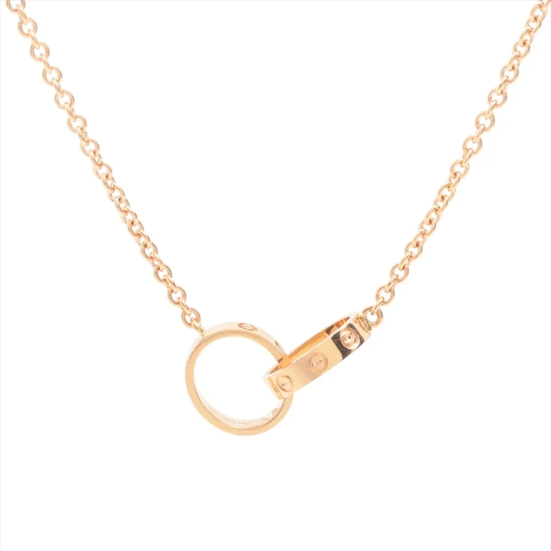 CARTIER BABY LOVE NECKLACE 750(PG): "Cartier Baby Love Necklace 750(PG) Brand: Cartier Type: Necklace Material: 750(PG), Color: pink Gold Size: Size(CM)Chain length:44 Size(Inch)Chain Length:17.3inch Accessories: None Acces