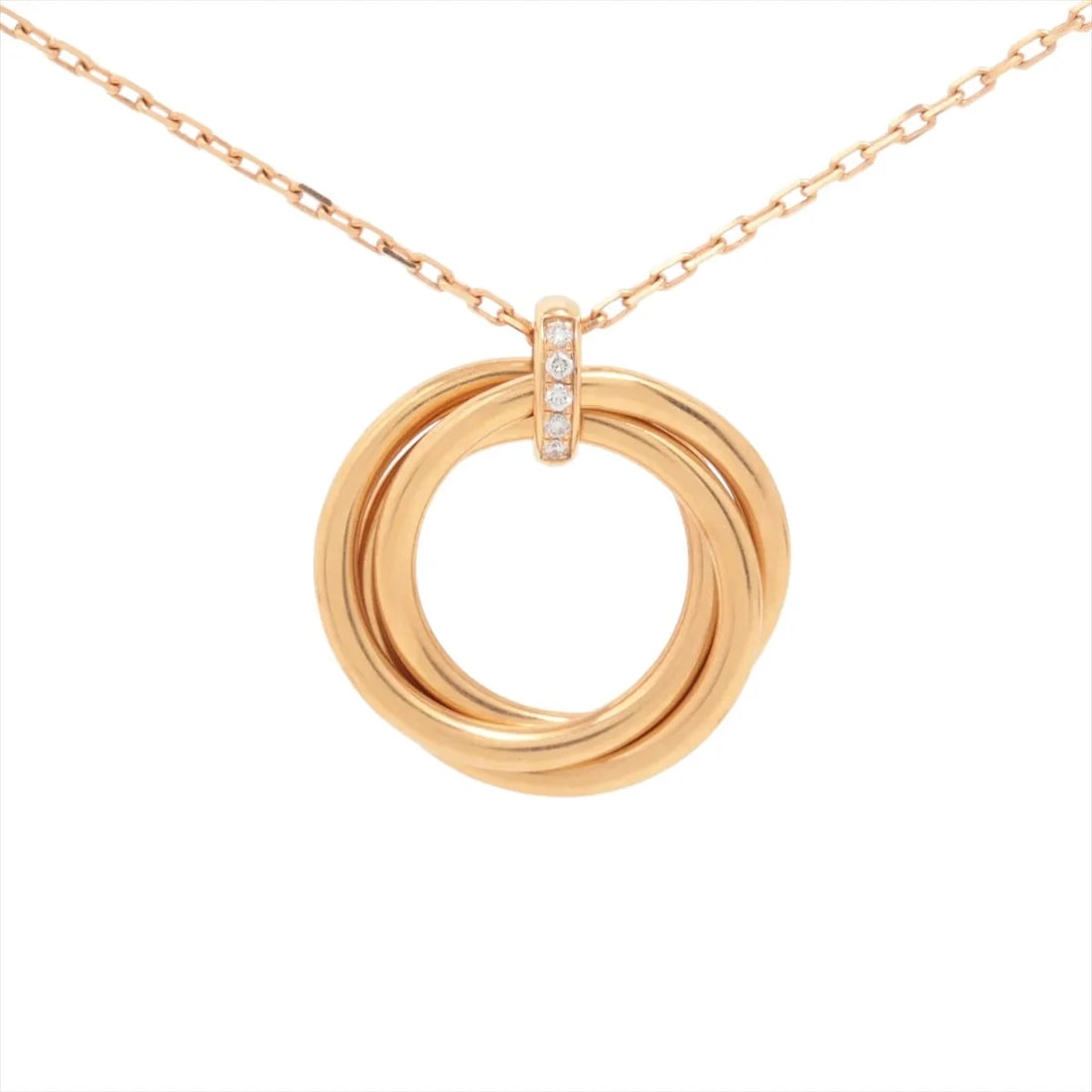 CARTIER TRINITY DIAMOND NECKLACE CHRISTMAS LIMITED EDITION: "Cartier Trinity diamond Necklace Christmas Limited Edition Brand: Cartier Type: Necklace Material: 750(PG), Color: pink Gold Size: Size(CM)Chain length:42.1 Size(Inch)Chain Length:16.6inch Acces