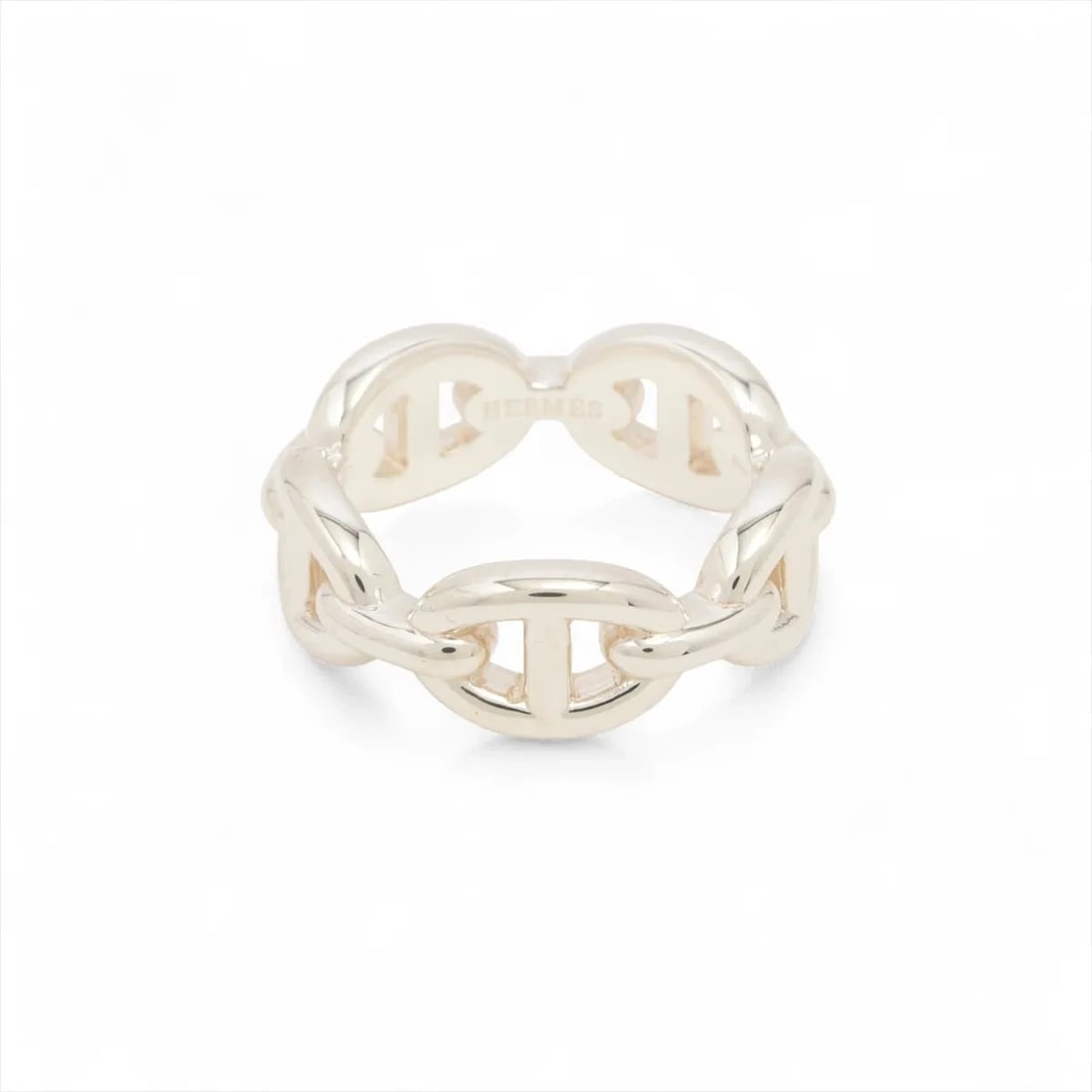 HERMES CHAÎNE D'ANCRE ENCHAINEE RING 925 SILVER: "Hermes Chaîne d'Ancre Enchainee Ring 925 Silver Brand: Hermes Type: Ring Material: 925 Silver, Color: Silver Size: 5.5 - 5.75 US Accessories: None Accessories Notice: When purchasing pre-