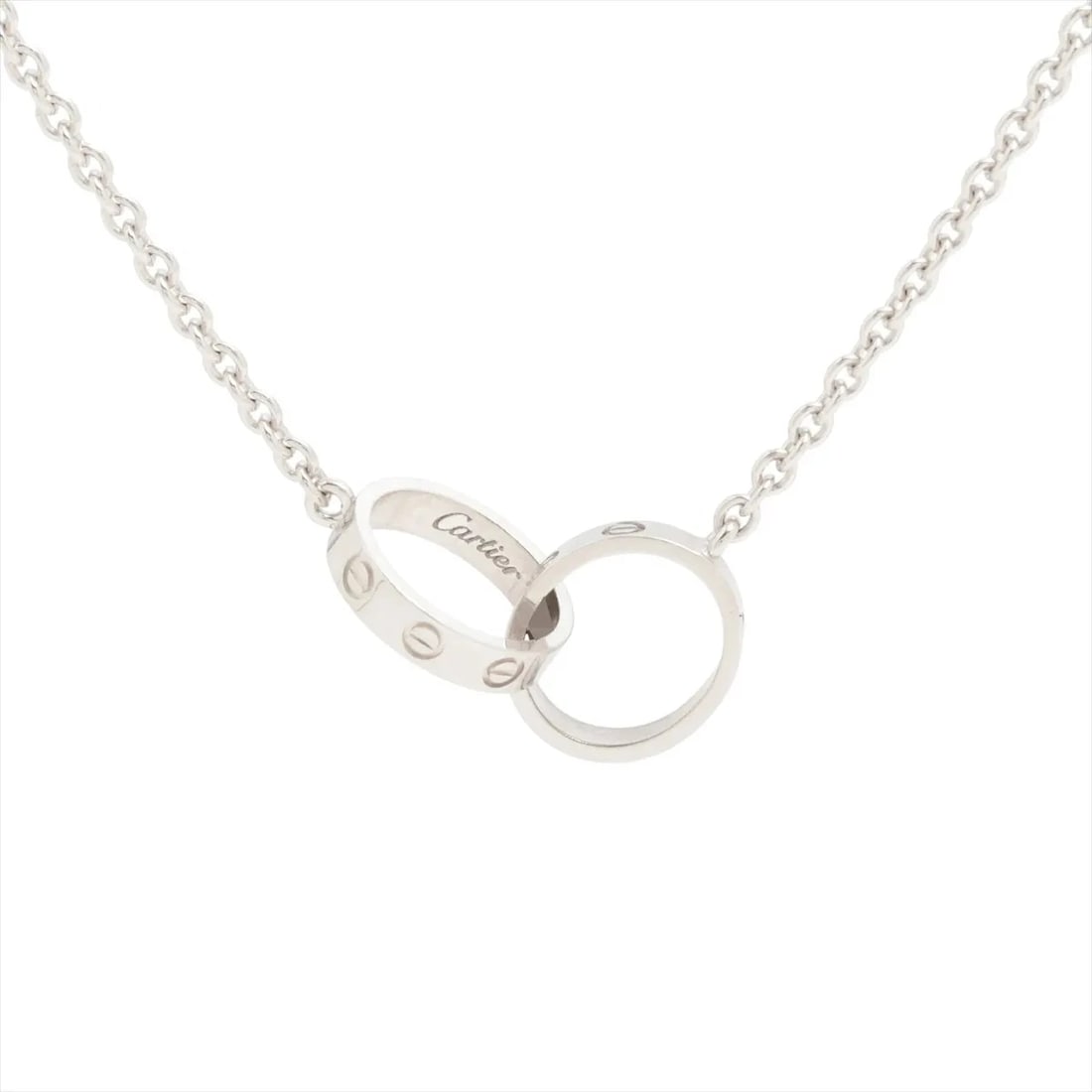 CARTIER BABY LOVE NECKLACE 750(WG): "Cartier Baby Love Necklace 750(WG) Brand: Cartier Type: Necklace Material: 750(WG), Color: White Size: Size(CM)Chain length:44.1 Size(Inch)Chain Length:17.4inch Accessories: None Accesso