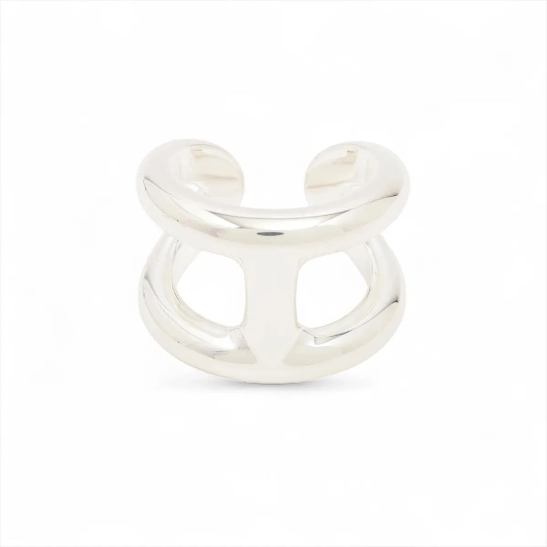 HERMES OSMO'S GM RING925 SILVER: "Hermes Osmo's GM Ring925 Silver Brand: Hermes Type: Ring Material: 925 Silver, Color: Silver Size: 5.5 - 5.75 US Accessories: None Accessories Notice: When purchasing pre-owned goods, ple