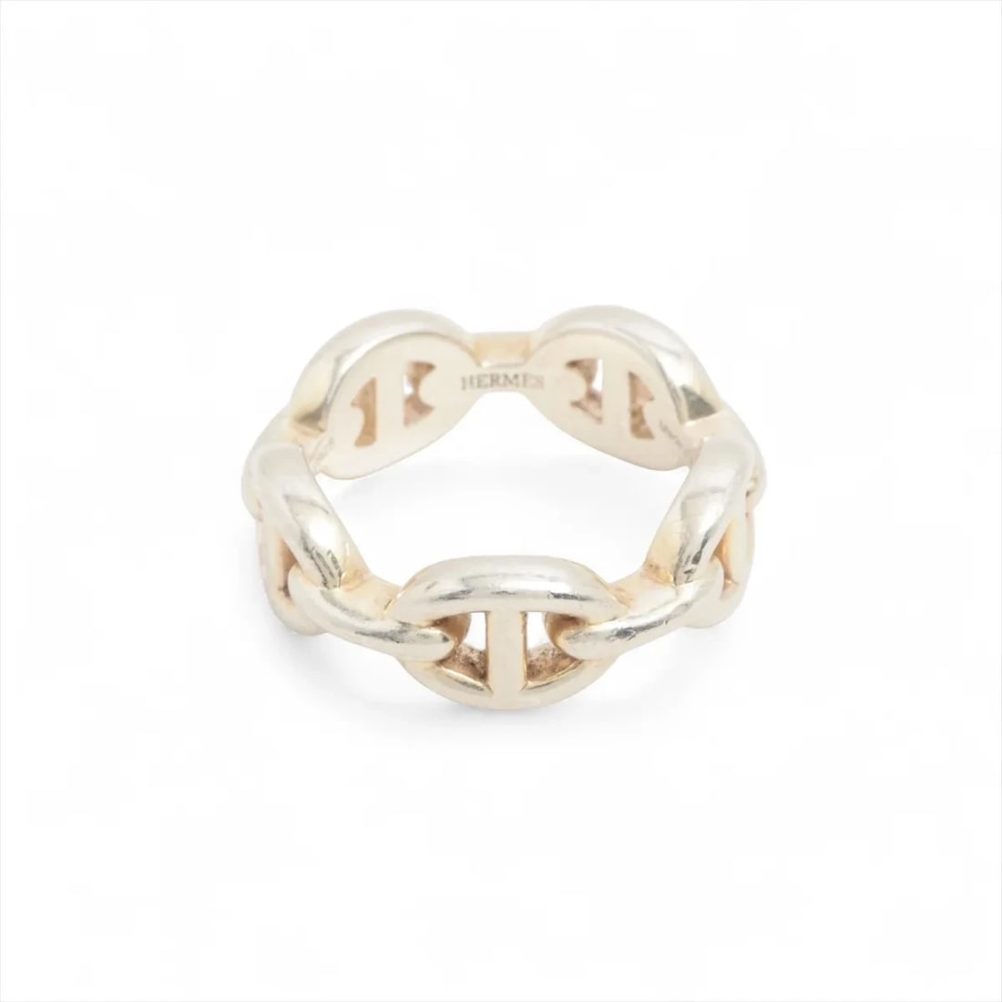 HERMES CHAÎNE D'ANCRE ENCHAINEE RING925 SILVER: "Hermes Chaîne d'Ancre Enchainee Ring925 Silver Brand: Hermes Type: Ring Material: 925 Silver, Color: Silver Size: 5.25 US Accessories: None Accessories Notice: When purchasing pre-owned goods,