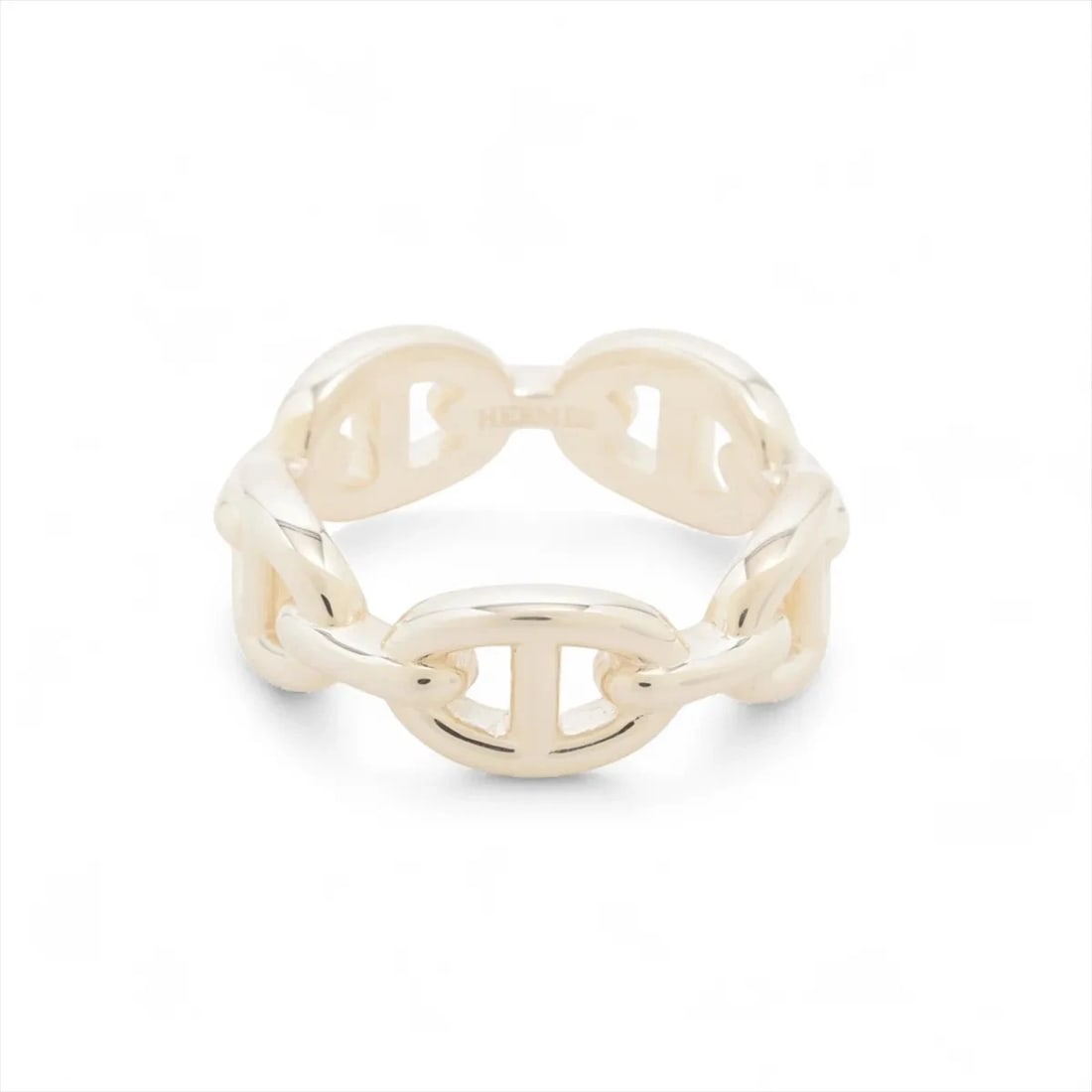 HERMES CHAÎNE D'ANCRE ENCHAINEE RING 925 SILVER: "Hermes Chaîne d'Ancre Enchainee Ring 925 Silver Brand: Hermes Type: Ring Material: 925 Silver, Color: Silver Size: 6.25 - 6.5 US Accessories: None Accessories Notice: When purchasing pre-
