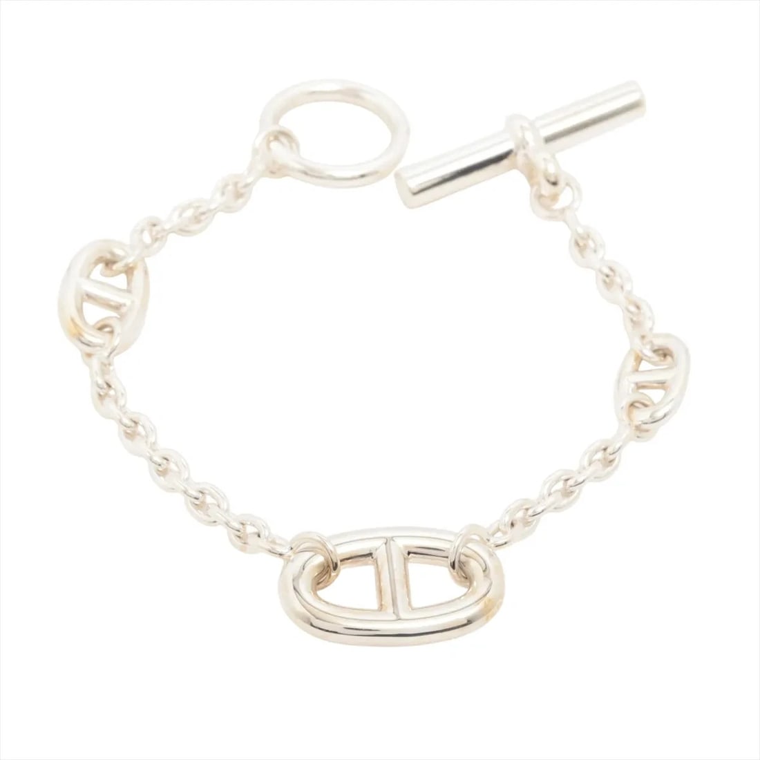 HERMES CHAÎNE D'ANCRE FARANDOLE BRACELET LG 925 SILVER: "Hermes Chaîne d'Ancre Farandole Bracelet LG 925 Silver Brand: Hermes Type: Bracelet Material: 925 Silver, Color: Silver Size: Size(CM)Bracelet length:15.5 Size(Inch)Bracelet Length:6.1inch Access