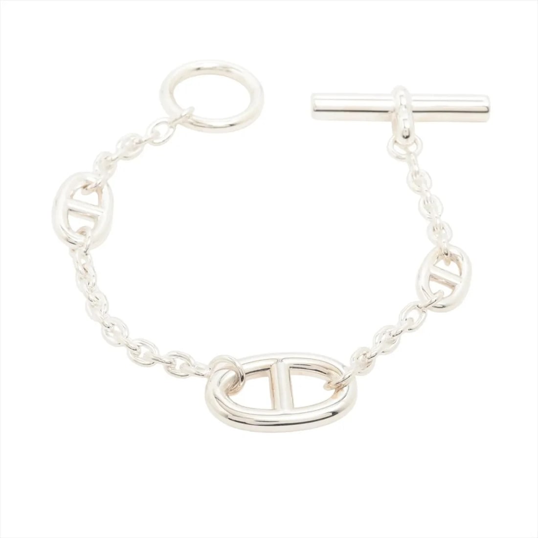 HERMES CHAÎNE D'ANCRE FARANDOLE BRACELET ST 925 SILVER: "Hermes Chaîne d'Ancre Farandole Bracelet ST 925 Silver Brand: Hermes Type: Bracelet Material: 925 Silver, Color: Silver Size: Size(CM)Bracelet length:15 Size(Inch)Bracelet Length:5.9inch Accessor