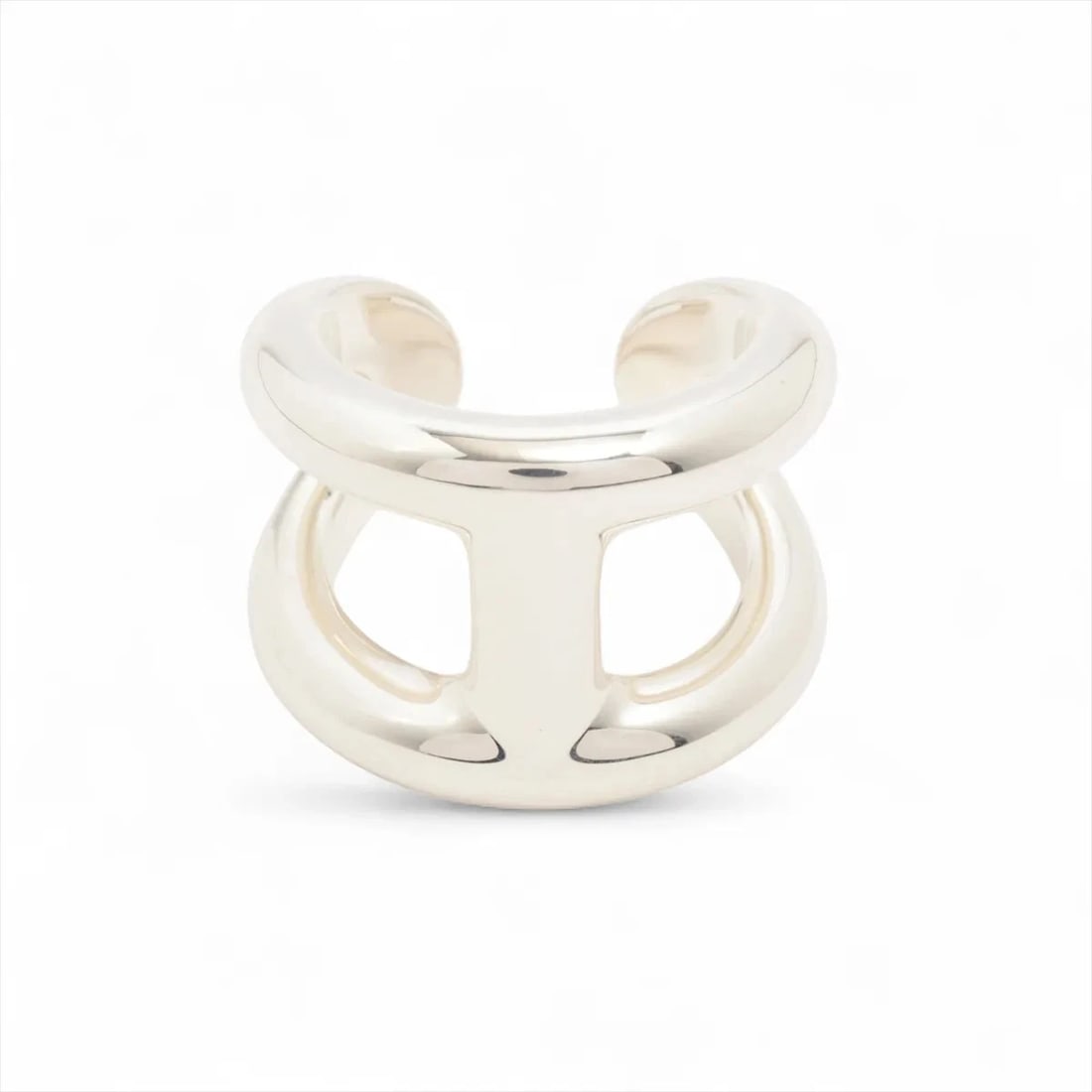 HERMES OSMO'S GM RING 925 SILVER: "Hermes Osmo's GM Ring 925 Silver Brand: Hermes Type: Ring Material: 925 Silver, Color: Silver Size: 5.25 US Accessories: None Accessories Notice: When purchasing pre-owned goods, please r
