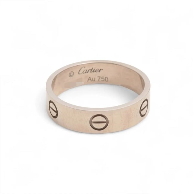 CARTIER LOVE RING 750(WG): "Cartier Love Ring 750(WG) Brand: Cartier Type: Ring Material: 925 Silver, Color: Silver Size: 5.5 - 5.75 US Accessories: None Accessories Notice: When purchasing pre-owned goods, please r