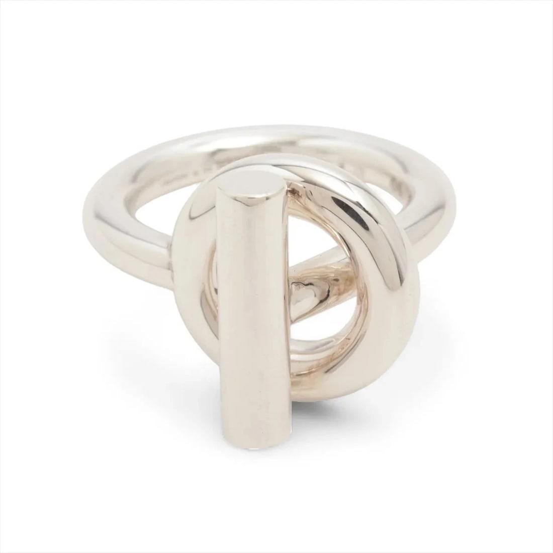 HERMES ECHAPPEE RING925 SILVER: "Hermes Echappee Ring925 Silver Brand: Hermes Type: Ring Material: 925 Silver, Color: Silver Size: 5.5 - 5.75 US Accessories: None Accessories Notice: When purchasing pre-owned goods, please refer to