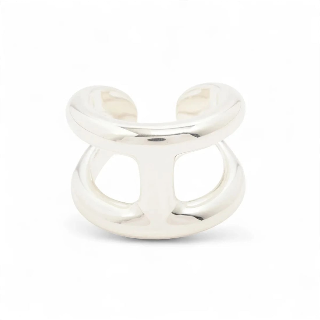 HERMES OSMO'S GM RING 925 SILVER: "Hermes Osmo's GM Ring 925 Silver Brand: Hermes Type: Ring Material: 925 Silver, Color: Silver Size: 7.25 US Accessories: None Accessories Notice: When purchasing pre-owned goods, please refer to the