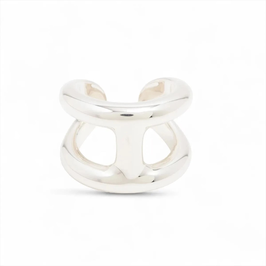 HERMES OSMO'S GM RING925 SILVER: "Hermes Osmo's GM Ring925 Silver Brand: Hermes Type: Ring Material: 925 Silver, Color: Silver Size: 5.5 - 5.75 US Accessories: None Accessories Notice: When purchasing pre-owned goods, please refer
