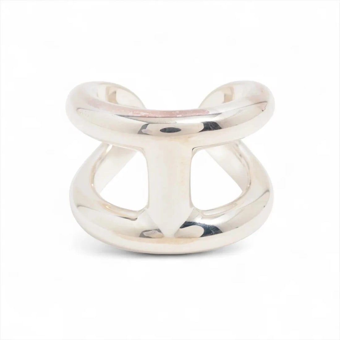 HERMES OSMO'S GM RING 925 SILVER: "Hermes Osmo's GM Ring 925 Silver Brand: Hermes Type: Ring Material: 925 Silver, Color: Silver Size: 6.75 - 7 US Accessories: None Accessories Notice: When purchasing pre-owned goods, plea