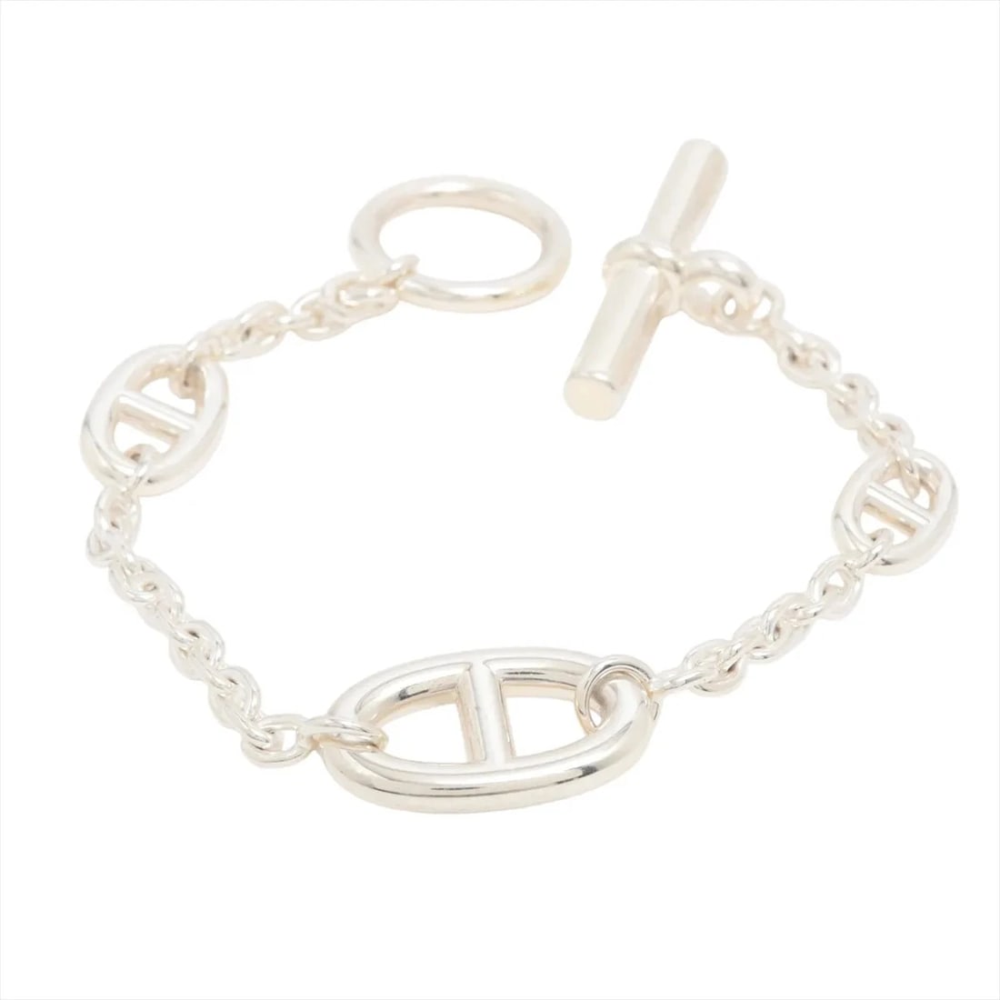 HERMES CHAÎNE D'ANCRE FARANDOLE BRACELET LG 925 SILVER: "Hermes Chaîne d'Ancre Farandole Bracelet LG 925 Silver Brand: Hermes Type: Bracelet Material: 925 Silver, Color: Silver Size: Size(CM)Bracelet length:16.5 Size(Inch)Bracelet Length:6.5inch Access