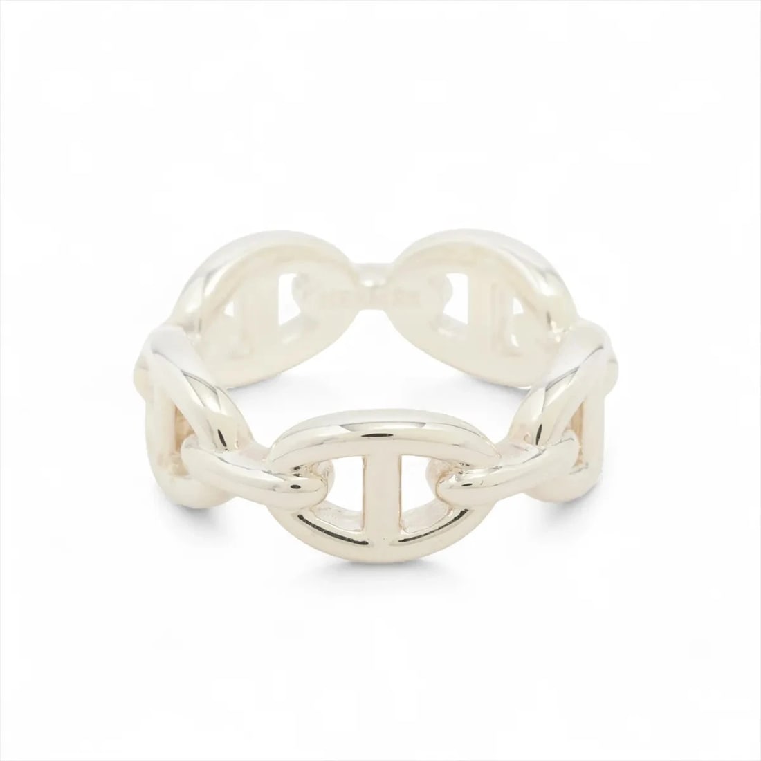 HERMES CHAÎNE D'ANCRE ENCHAINEE RING 925 SILVER: "Hermes Chaîne d'Ancre Enchainee Ring 925 Silver Brand: Hermes Type: Ring Material: 925 Silver, Color: Silver Size: 6 US Accessories: None Accessories Notice: When purchasing pre-owned goo