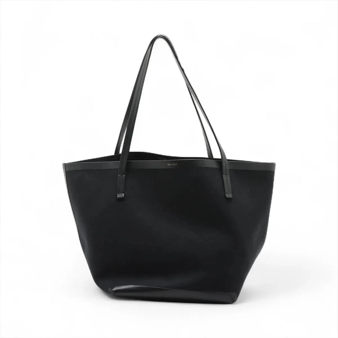 THE ROW PARK TOTE CANVAS X LEATHER TOTE BAG: The Row park tote canvas x leather Tote bag Brand: The Row Type: Tote bag Material: canvas Color: Black Size: Height:10.4inchLength:9.4inchDepth:9.8inch Accessories: None Accessories Notic