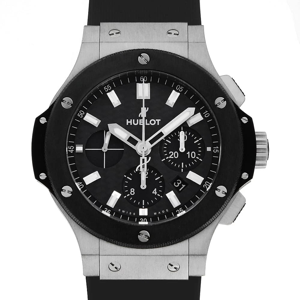 HUBLOT BIG BANG STEEL CERAMIC: HUBLOT Big Bang Steel Ceramic Brand: HUBLOT Type: Wrist watch Material: Band Material rubber, Case Material Stainless Steel Color: Dial Color Black Size: Case:W44mm Accessories: None Acces