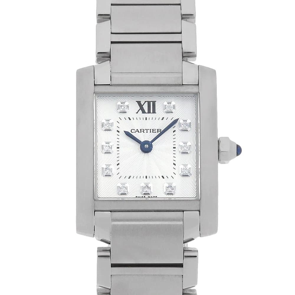 CARTIER TANK FRANCAISE SILVER: Cartier Tank francaise Silver Brand: Cartier Type: Wrist watch Material: Band Material Stainless Steel, Case Material Stainless Steel Color: Dial Color Silver Size: Case:W25mm x H20mm Circumference of