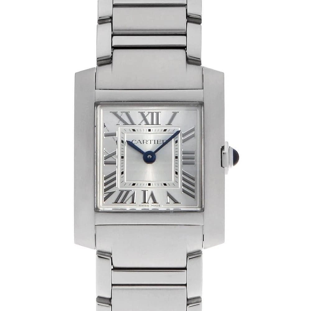 CARTIER TANK FRANCAISE: Cartier Tank francaise Brand: Cartier Type: Wrist watch Material: Band Material Stainless Steel, Case Material Stainless Steel Color: Dial Color Silver Size: Case:W25.7mm x H21.2mm Circumference of Wr
