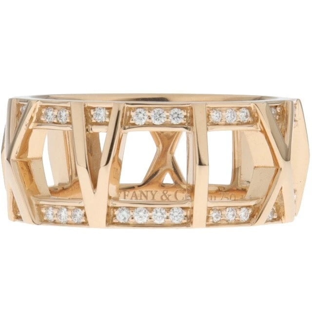 TIFFANY & CO. ATLAS OPEN K18PG RING: Tiffany & Co. Atlas Open K18PG Ring Brand: Tiffany & Co. Type: Ring Material: K18 pink gold Main Stone/Creation Natural Color: Gold Size: 6 US Accessories: None Accessories Notice: When p