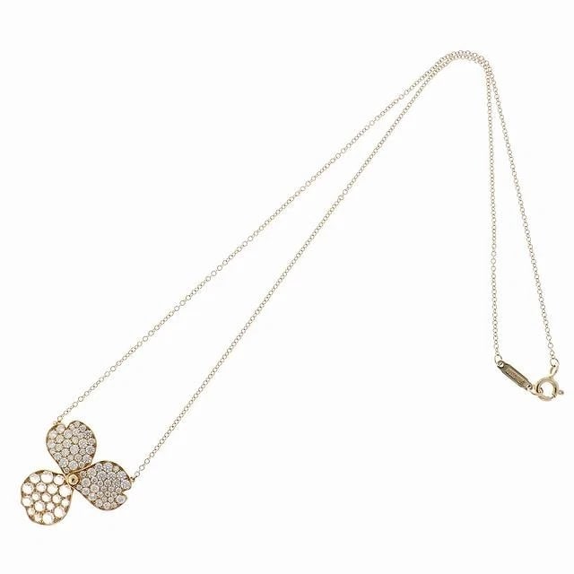 TIFFANY & CO. FLOWER PETAL K18PG NECKLACE: Tiffany & Co. Flower Petal K18PG Necklace Brand: Tiffany & Co. Type: Necklace Material: K18 PG Pink Gold Main Stone/Creation Natural Color: Pink Gold Size: Motif maximum width approx. 2.15cm, chain le