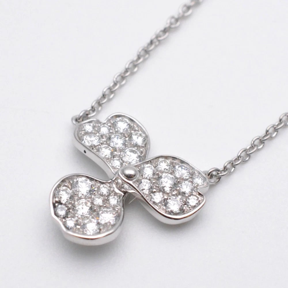 TIFFANY & CO. PAPER FLOWER NECKLACE: TIFFANY & Co. Paper Flower Necklace Brand: Tiffany & Co. Type: Necklace Material: Pt950, Main Stone/Creation Natural Color: Silver Size: Chain Length: Approx. 40.5cm Chain Width: Approx. 1mm Top: Appr