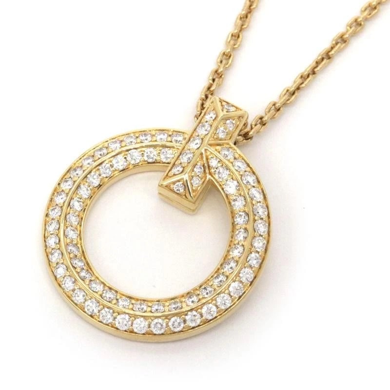TIFFANY & CO. T ONE CIRCLE K18YG NECKLACE: Tiffany & Co. T One Circle K18YG Necklace Brand: Tiffany & Co. Type: Necklace Material: Au750, Main Stone/Creation Natural Color: Yellow Gold Size: Length 46/41cm, Motif 21.6 x 25.0mm, Chain Width 1.4