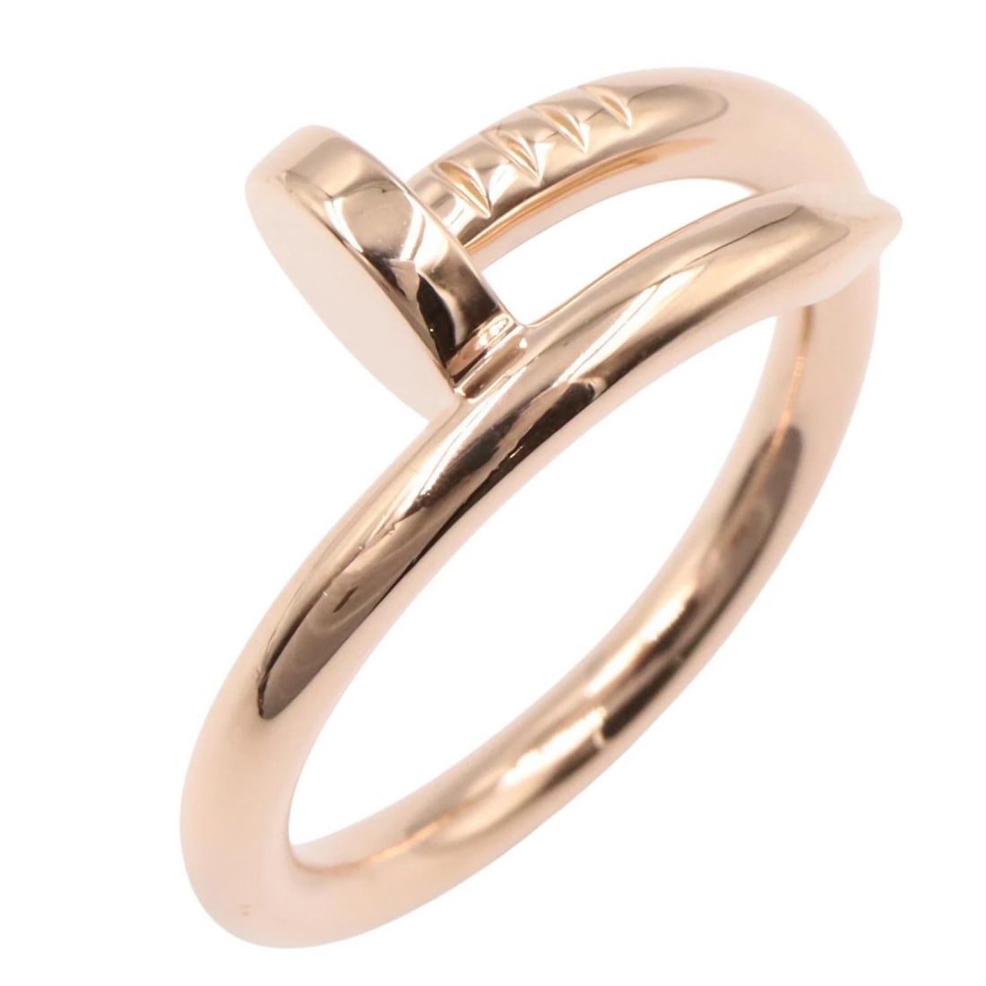 CARTIER JUSTE UN CLOU RING K18PG PINK GOLD: Cartier Juste un Clou Ring K18PG Pink Gold Brand: Cartier Type: Ring Material: K18PG, Color: Gold (Pink Gold) Size: 9 US Accessories: None Accessories Notice: When purchasing pre-owned goo