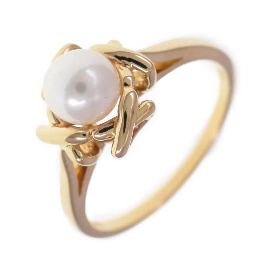 TIFFANY & CO. PEARL K18 YELLOW GOLD RING: Tiffany & Co. Pearl K18 Yellow Gold Ring Brand: Tiffany & Co. Type: Ring Material: 18K Yellow Gold, Main Stone/Creation Pearl Color: Yellow Gold Size: US 5.5 Accessories: None Accessories