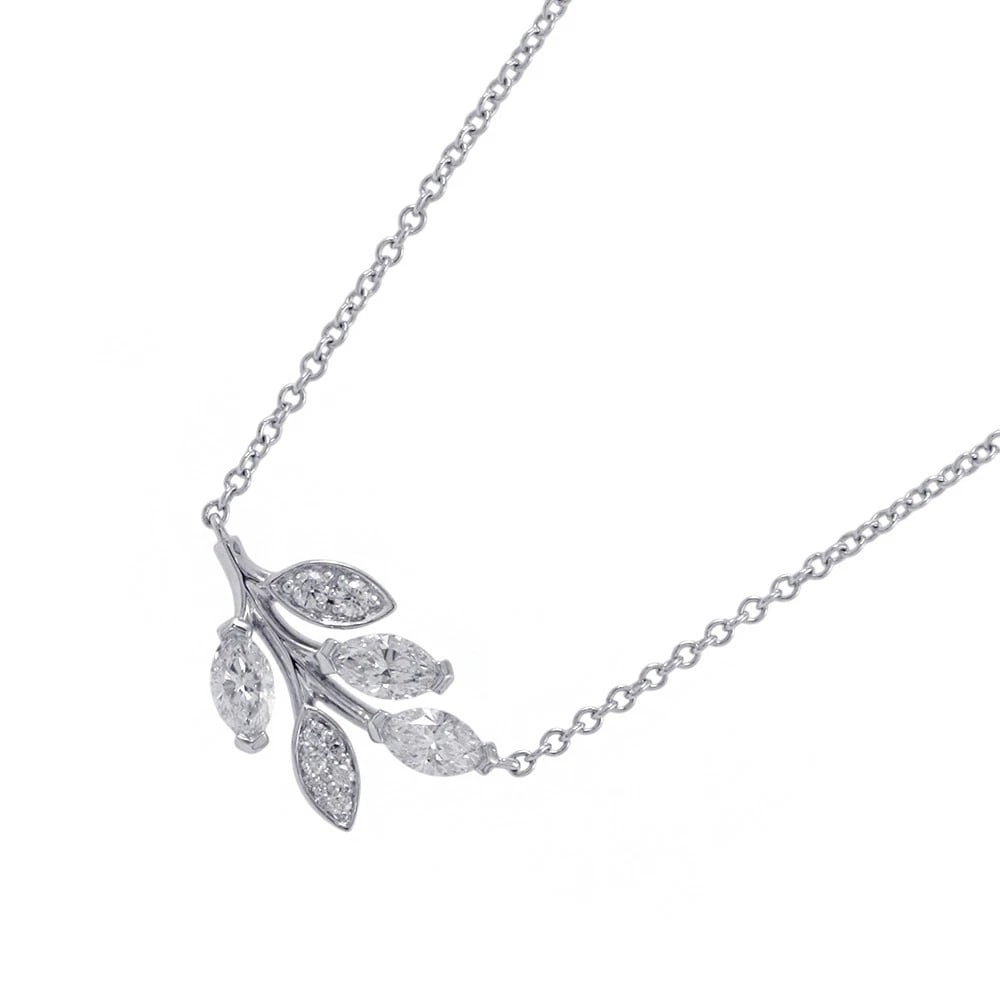 TIFFANY & CO. VICTORIA BRANCH PENDANT NECKLACE: Tiffany & Co. Victoria Branch Pendant Necklace Brand: Tiffany & Co. Type: Necklace Material: Pt950 (Platinum), Main Stone/Creation Natural Color: platinum Size: Necklace length: approx. 40 cm (15.7 in