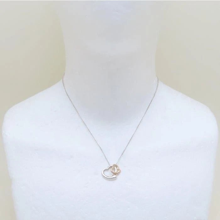 TIFFANY & CO. PERETTI HEART 925 K18YG NECKLACE: Tiffany & Co. Peretti Heart 925 K18YG Necklace Brand: Tiffany & Co. Type: Necklace Material: 925 Silver / 18K Pink Gold, Color: Silver / Pink Gold Size: 40.5cm [Top] 14.3mm x 16mm Accessories: No
