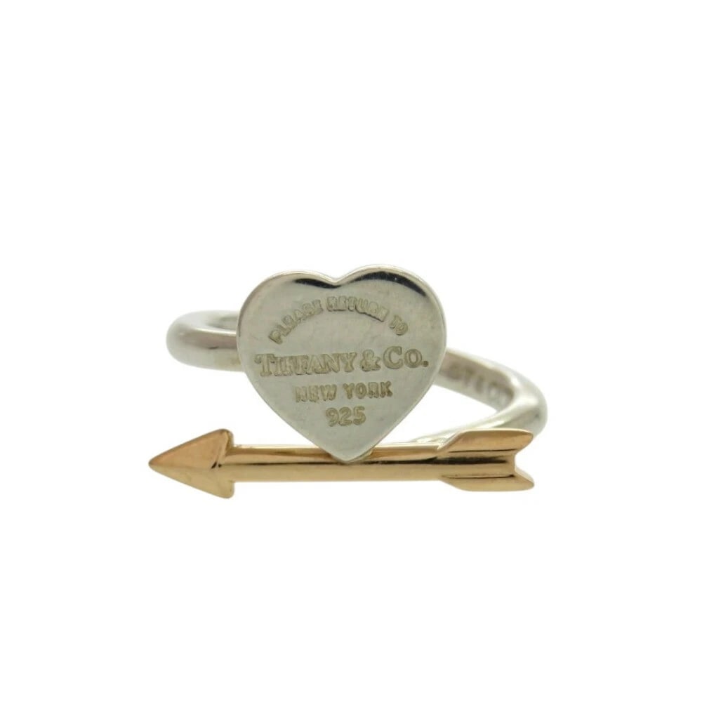 TIFFANY & CO. LOVESTRUCK HEART TAG K18PG RING: Tiffany & Co. Lovestruck Heart Tag K18PG Ring Brand: Tiffany & Co. Type: Ring Material: 925 silver/18K pink gold, Color: Silver/pink gold Size: US 5-5.5 Accessories: None Accessories Noti