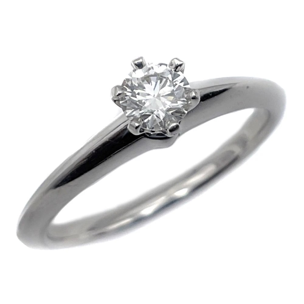 TIFFANY &CO. PT950 SOLITAIRE RING: Tiffany &Co. Pt950 Solitaire Ring Brand: Tiffany & Co. Type: Ring Material: Pt950, Main Stone/Creation Natural Color: Silver Size: US Size No. 5.5-6 Accessories: None Accessories Notice: W