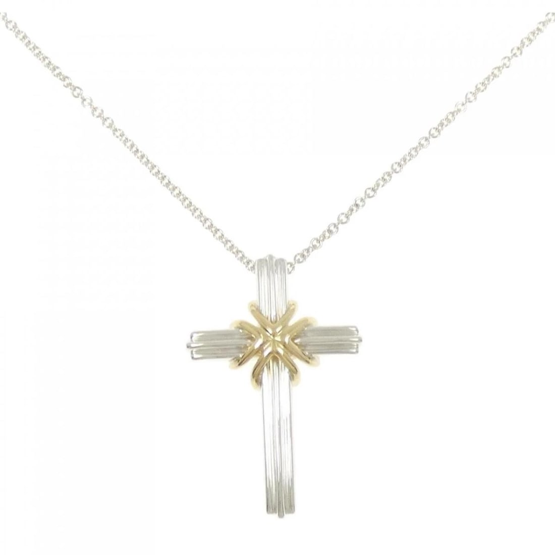 TIFFANY & CO. NECKLACE 925 SILVER 750 YELLOW GOLD: Tiffany & Co. Necklace 925 Silver 750 Yellow Gold Brand: Tiffany & Co. Type: Necklace Material: 925 Silver 750 Yellow Gold, 925 Silver 750 Yellow Gold, Color: Silver Size: Pendant Height: Approx.