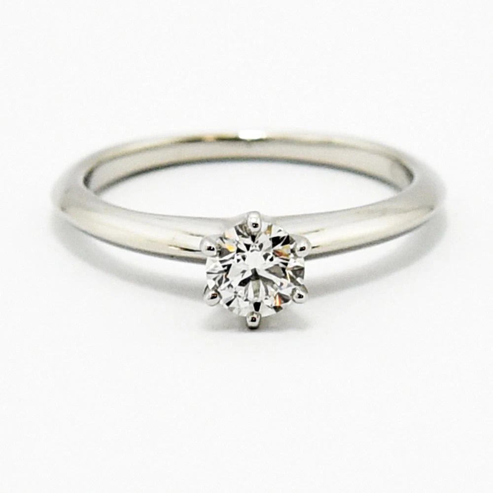 TIFFANY & CO. SOLITAIRE PT950 RING: Tiffany & Co. Solitaire PT950 Ring Brand: Tiffany & Co. Type: Ring Material: Pt950, Main Stone/Creation Natural Color: Platinum Size: US Size No. 5 Accessories: None Accessories Notice: Wh