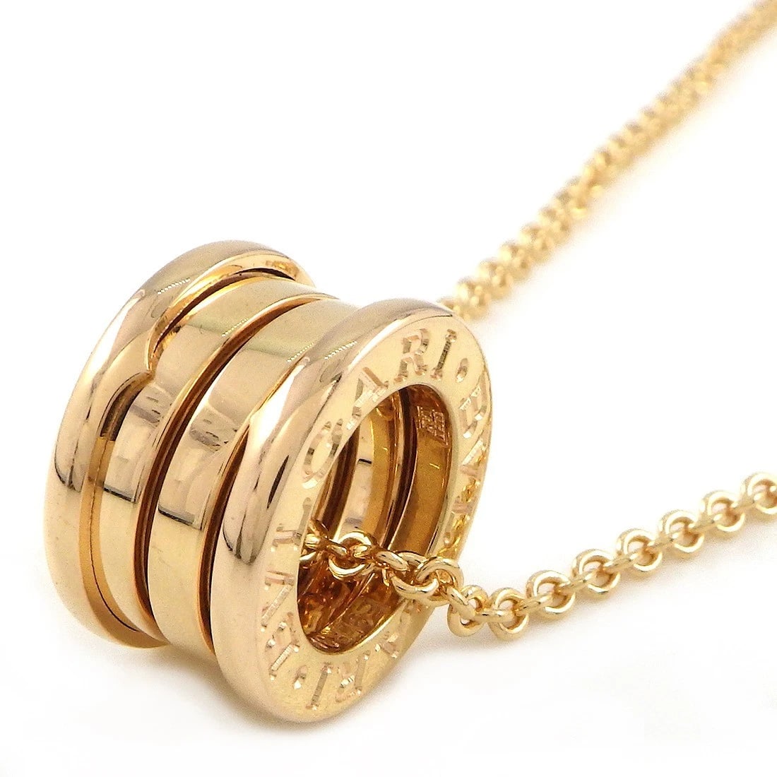 BVLGARI NECKLACE B-ZERO1 750(18K) ROSE: "BVLGARI Necklace B-zero1 750(18K) Rose Brand: BVLGARI Type: Necklace Material: 750(18K) Rose(Pink) Gold, 750(18K) Rose(Pink) Gold, Color: Pink Gold Size: Chain Length : 15.15"" & 16.53"" - 17.91""(in