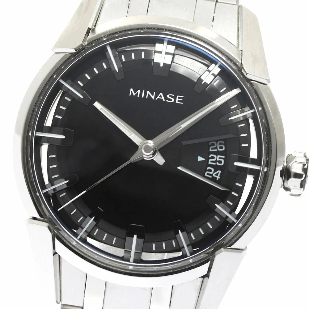 MINASE DIVIDE HIS SERIES AUTO WATCH: Minase Divide His Series Auto Watch Brand: Minase Type: wristwatch Material: Case Material: Stainless Steel (SS) Band Material: Stainless Steel (SS) Color: Dial Color black Size: Case Diameter: Approx