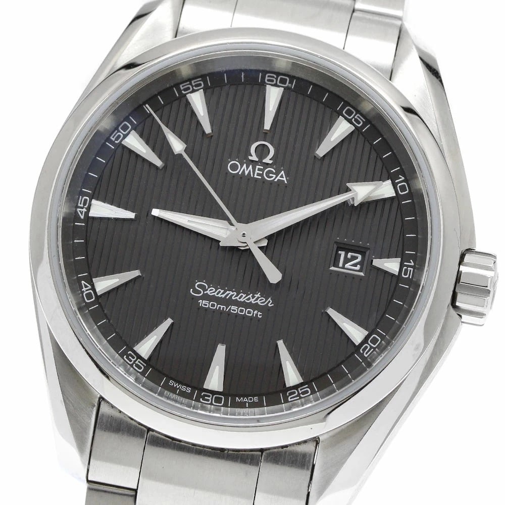 OMEGA SEAMASTER AQUA TERRA QUARTZ WATCH: Omega Seamaster Aqua Terra Quartz Watch Brand: Omega Type: wristwatch Material: Case Material: Stainless Steel Band Material: Stainless Steel Color: Dial Color grey Size: Case Diameter: Approximately 