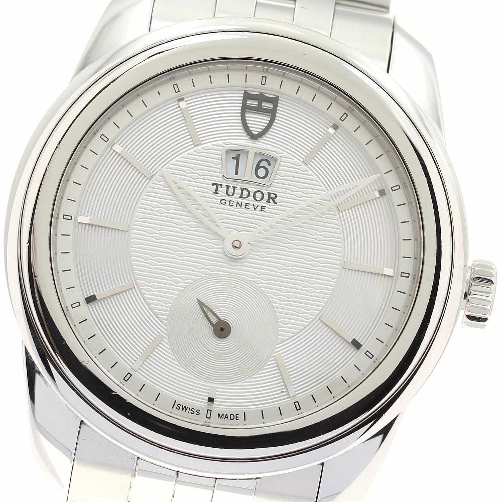 TUDOR GLAMOUR DOUBLE DATE AUTO WATCH: TUDOR Glamour Double Date Auto Watch Brand: TUDOR Type: wristwatch Material: Case Material: Stainless Steel Band Material: Stainless Steel Color: Dial Color silver Size: Case Size: Approximately 42mm 